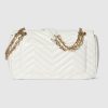 Gucci GG Marmont medium shoulder bag white leather Style ‎837267 AAE38 9050