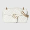 Gucci GG Marmont medium shoulder bag white leather Style ‎837267 AAE38 9050