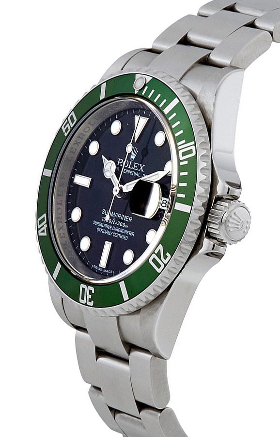 Rolex Submariner Date Stainless Steel Kermit Black Dial Men's Watch 16610LV