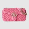 Gucci GG Marmont medium shoulder bag pink and red GG bouclé Style ‎837213 FAE1L 5741