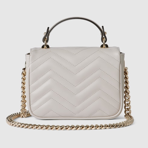 Gucci GG Marmont mini top handle bag light grey leather Style ‎811238 AAECK 1712