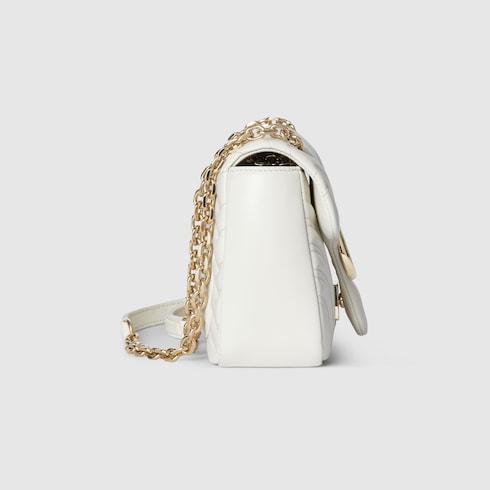 Gucci GG Marmont medium shoulder bag white leather Style ‎837267 AAE38 9050