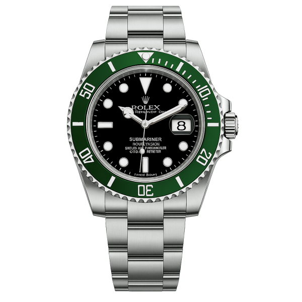 Rolex Submariner Date Stainless Steel Kermit Black Dial Men's Watch 16610LV