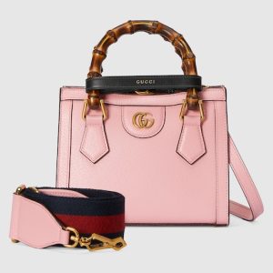Gucci Diana small tote bag pink leather Style ‎702732 U3ZDT 5479
