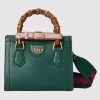 Gucci Diana small tote bag  green leather Style ‎702732 U3ZDT 3670