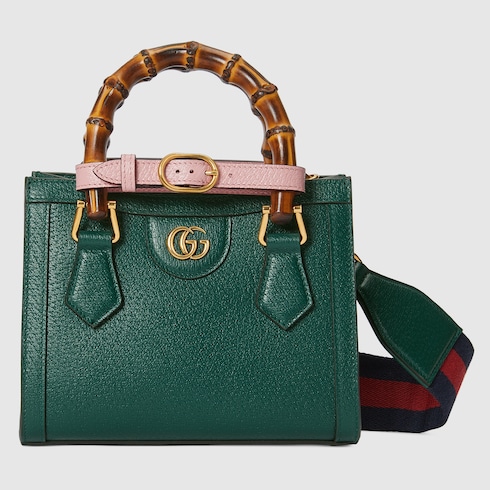Gucci Diana small tote bag  green leather Style ‎702732 U3ZDT 3670