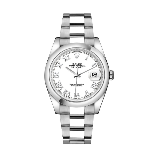 Rolex Datejust 36 White Dial Roman Numerals Watch 126200-0008