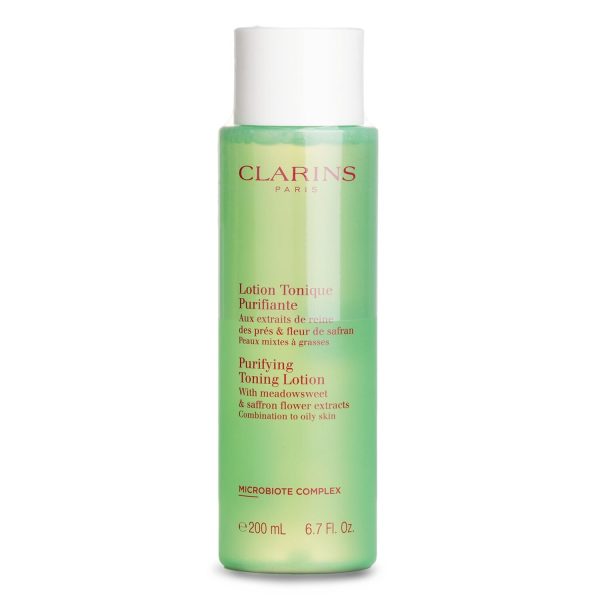 CLARINS PURIFYING TONING LOTION WITH MEADOWSWEET & SAFFRON FLOWER EXTRACTS - COMBINATION TO OILY SKIN