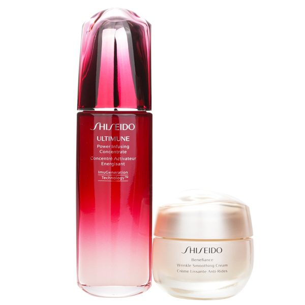 SHISEIDO DEFEND & REGENERATE POWER WRINKLE SMOOTHING SET_ ULTIMUNE POWER INFUSING CONCENTRATE N 100ML + BENEFIANCE WRINKLE SMOOTHING CREAM 50ML